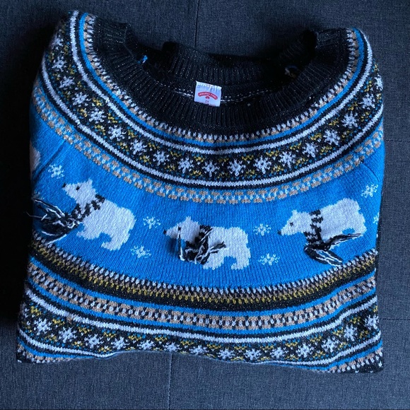 Holiday Time Sweaters - New Polar Bears Holiday sweater ugly sweater 2X